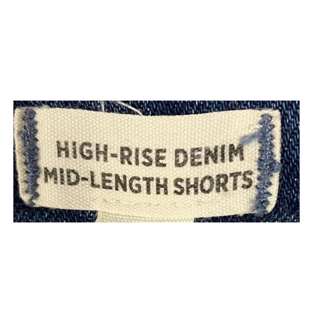 MADEWELL Denim Jean Shorts Women’s SIZE 30 Hi-Rise Mid-Length Raw Hem Stretch - Picture 9 of 12